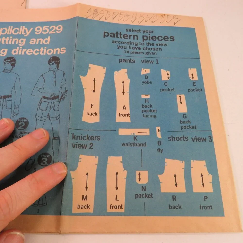 Simplicity 9529 Clothing Pattern size 32 Men's Pants, shorts, sweats